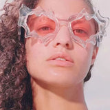 Boogzel Apparel Whimsical Wavy Frame Sunglasses, view 5