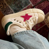 Boogzel Apparel White & Red Star Sneakers, view 5