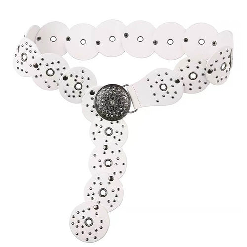 Boogzel Apparel White Studded Boho Belt