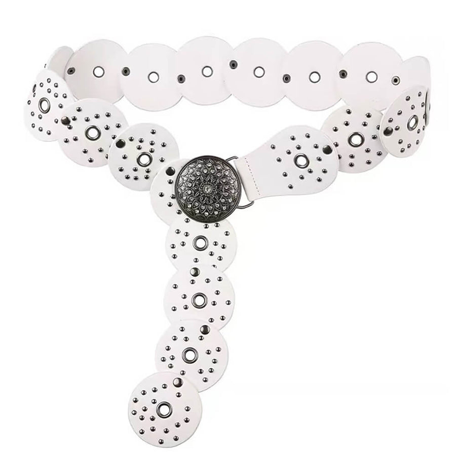 Boogzel Apparel White Studded Boho Belt