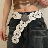 Boogzel Apparel White Studded Boho Belt, view 2