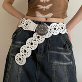 Boogzel Apparel White Studded Boho Belt, view 4