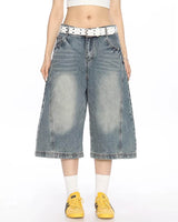 Boogzel Apparel Wide Leg Vintage Wash Culotte Jeans, view 3