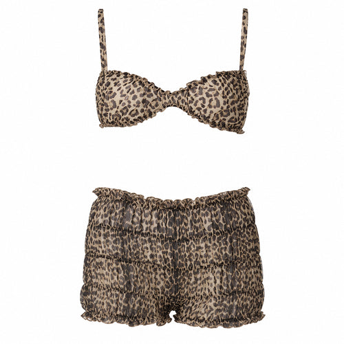 Boogzel Apparel Wild Aura Leopard Print Top + Shorts Co-Ord