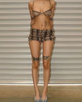 Boogzel Apparel Wild Aura Leopard Print Top + Shorts Co-Ord, view 4