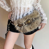 Boogzel Apparel Wild Aura Y2K Fur Belt, view 5