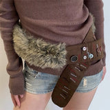 Boogzel Apparel Wild West Fur Statement Belt, view 2