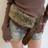 Boogzel Apparel Wild West Fur Statement Belt, view 3