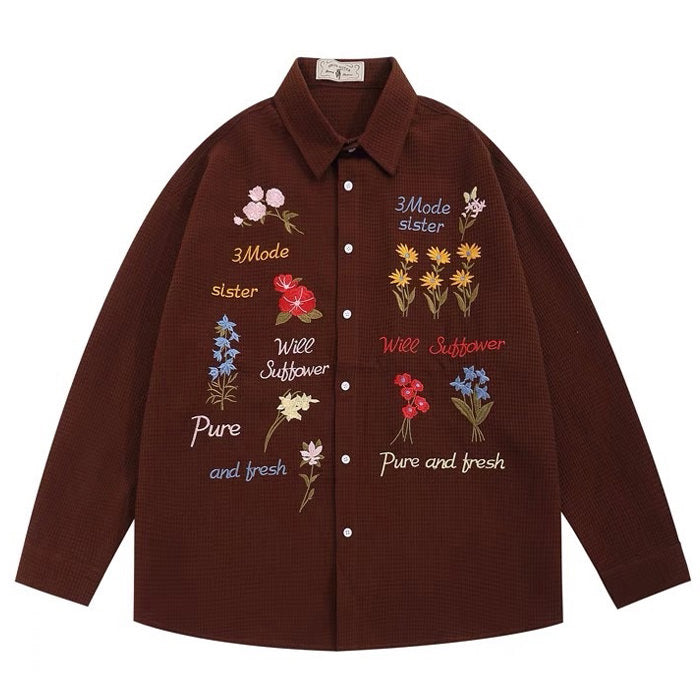 Boogzel Apparel Wildflowers Embroidery Shirt