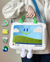 Boogzel Apparel Windows XP Aesthetic Embroidery Handbag, view 3