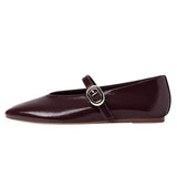 Boogzel Apparel Wine Red Strap Ballet Flats, view 3