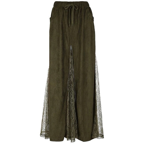 Boogzel Apparel Woodland Dreams Lace-Slit Maxi Skirt
