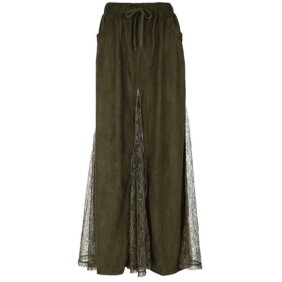 Boogzel Apparel Woodland Dreams Lace-Slit Maxi Skirt