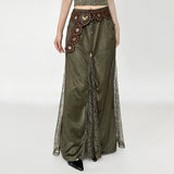 Boogzel Apparel Woodland Dreams Lace-Slit Maxi Skirt, view 2