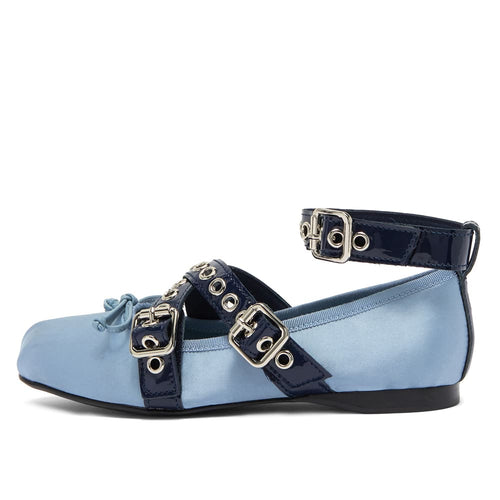 Boogzel Apparel Wrap Around Ballet Flats in Blue