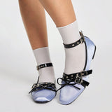 Boogzel Apparel Wrap Around Ballet Flats in Blue, view 2