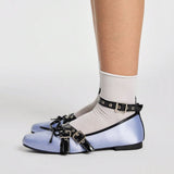 Boogzel Apparel Wrap Around Ballet Flats in Blue, view 3
