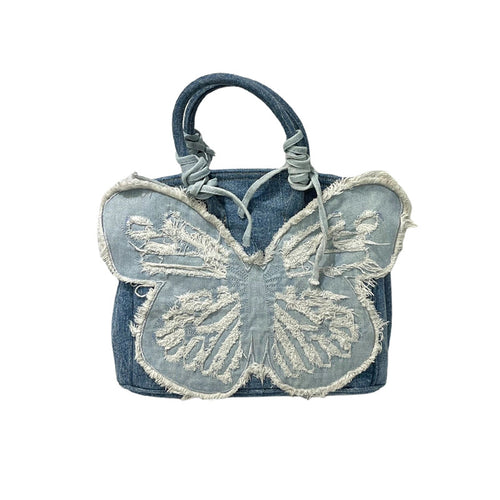 Boogzel Apparel Y2K Aesthetic Denim Butterfly Handbag
