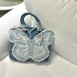 Boogzel Apparel Y2K Aesthetic Denim Butterfly Handbag, view 2