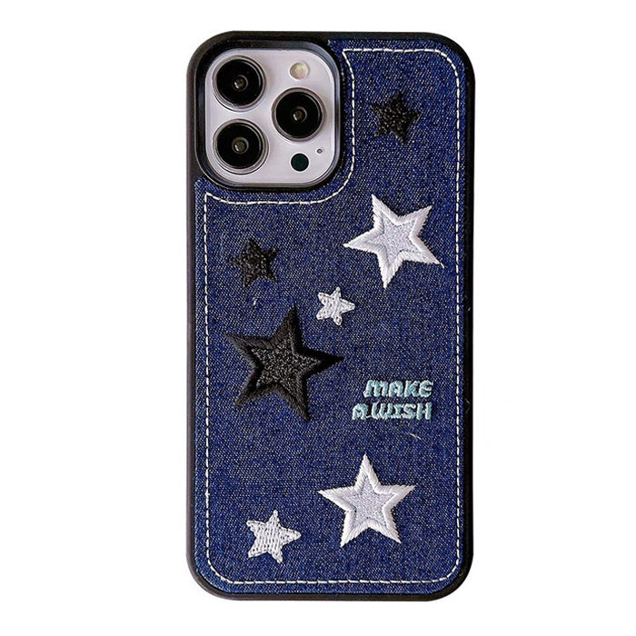 Boogzel Apparel Y2K Aesthetic Denim Star iPhone Case