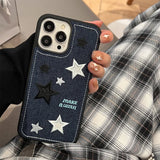 Boogzel Apparel Y2K Aesthetic Denim Star iPhone Case, view 2