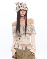Boogzel Apparel Y2K Aesthetic Fur Top, view 6