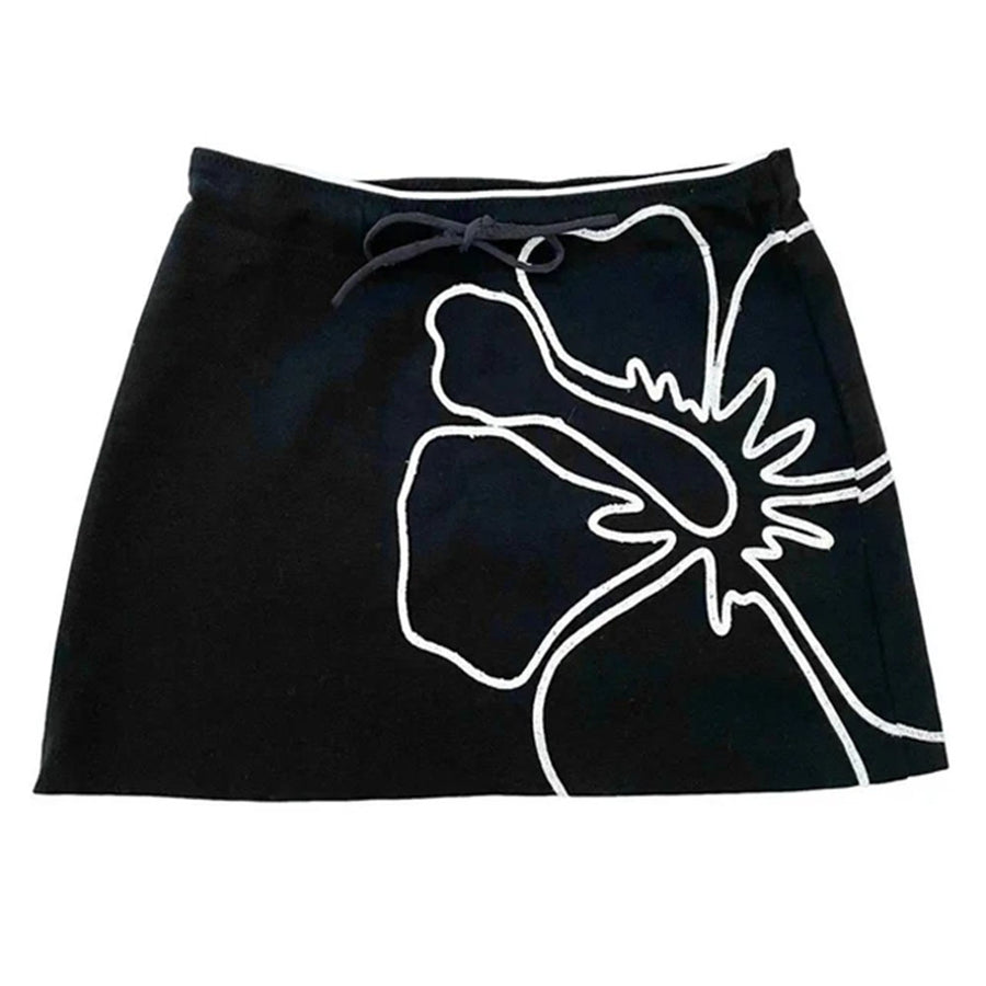 Boogzel Apparel Y2K Aesthetic Hibiscus Mini Skirt