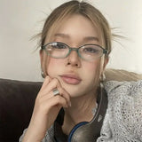 Boogzel Apparel Y2K Aesthetic Oval Glasses, view 4