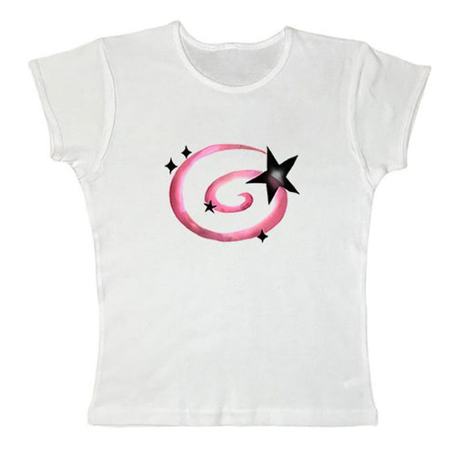 Boogzel Apparel Y2K Aesthetic Star Cropped Tee