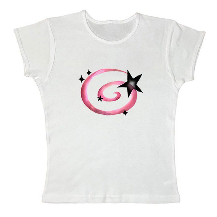 Boogzel Apparel Y2K Aesthetic Star Cropped Tee