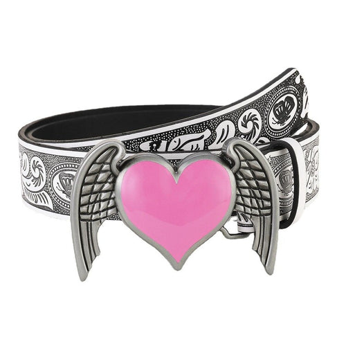 Boogzel Apparel Y2K Aesthetic Angel Wings Heart Belt