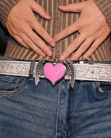 Boogzel Apparel Y2K Aesthetic Angel Wings Heart Belt, view 4