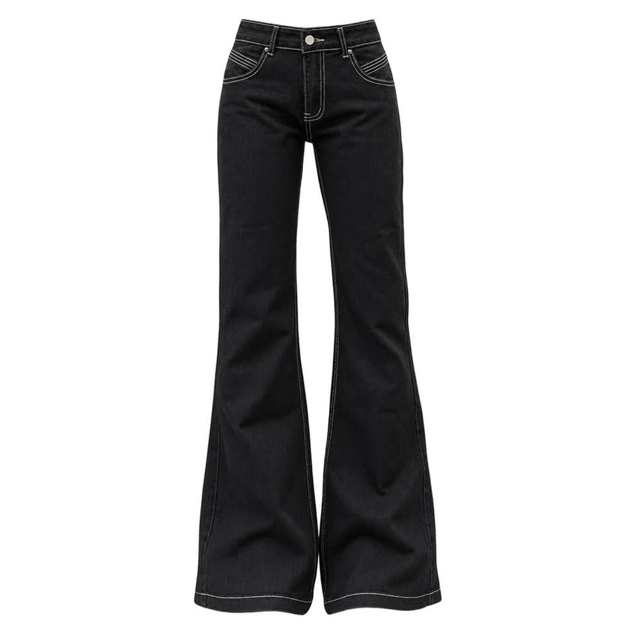 Boogzel Apparel Y2K Bad Reputation Flare Jeans
