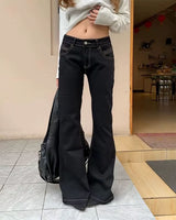 Boogzel Apparel Y2K Bad Reputation Flare Jeans, view 3