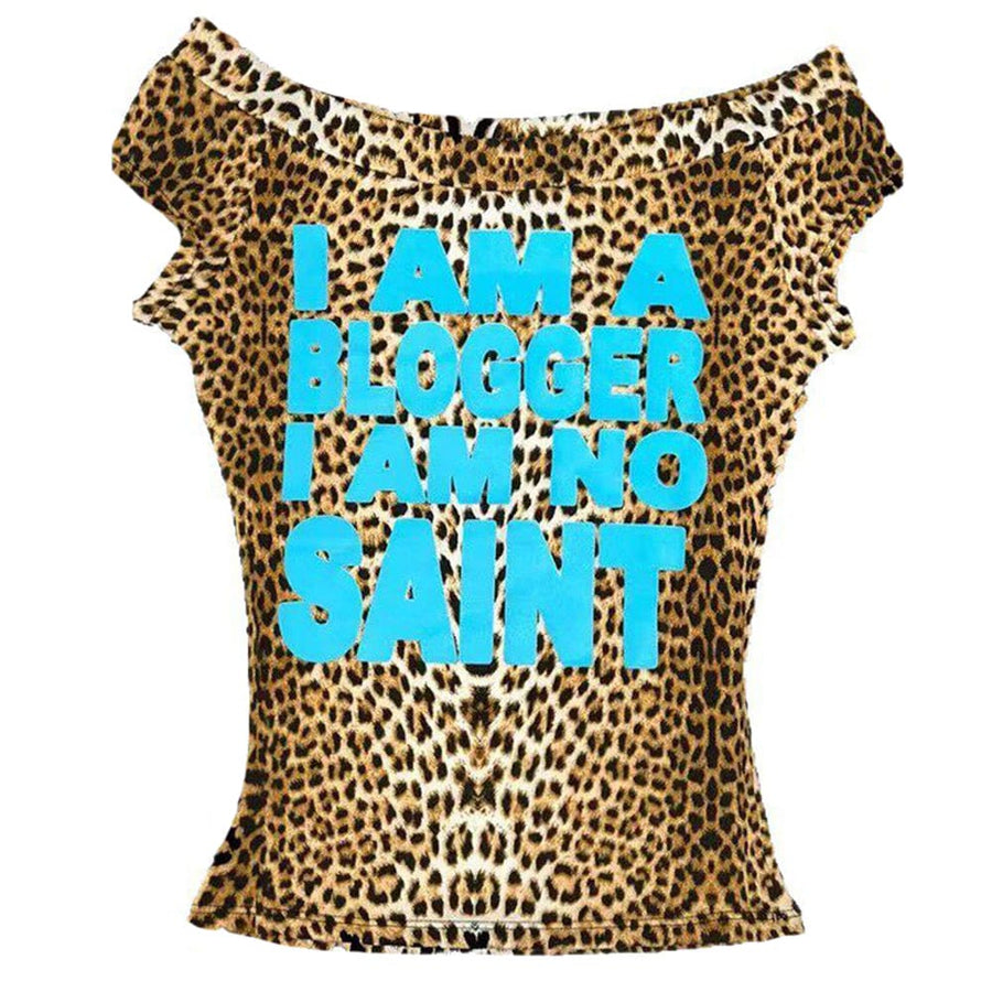 Boogzel Apparel Y2K Blogger Bandeau Top in Leopard