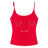 Boogzel Apparel Y2K Bows Skinny Tank Top, view 2
