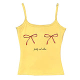 Boogzel Apparel Y2K Bows Skinny Tank Top, view 3
