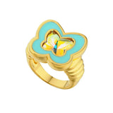 Boogzel Apparel Y2K Butterfly Chunky Ring, view 2