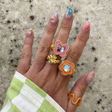 Boogzel Apparel Y2K Butterfly Chunky Ring, view 4