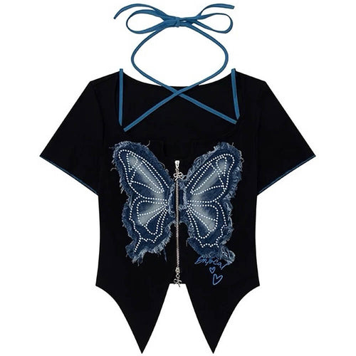 Boogzel Apparel Y2K Butterfly Cutout Top