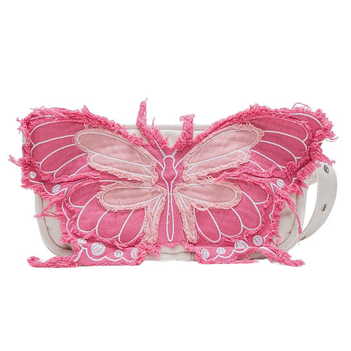 Boogzel Apparel Y2K Aesthetic Butterfly Denim Handbag