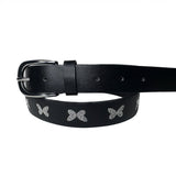 Boogzel Apparel Y2K Butterfly Rhinestone Belt, view 2