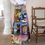 Boogzel Apparel Y2K Cat Collage Midi Skirt, view 2