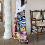 Boogzel Apparel Y2K Cat Collage Midi Skirt, view 3