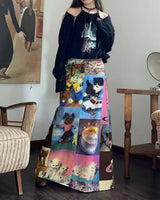 Boogzel Apparel Y2K Cat Collage Midi Skirt, view 4