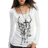 Boogzel Apparel Y2K Chain Print Long Sleeve Top, view 3