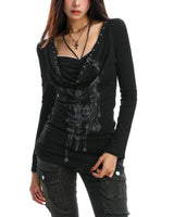 Boogzel Apparel Y2K Chain Print Long Sleeve Top, view 5