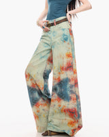 Boogzel Apparel Y2K Chaos Era Tie Dye Wide Leg Jeans, view 3