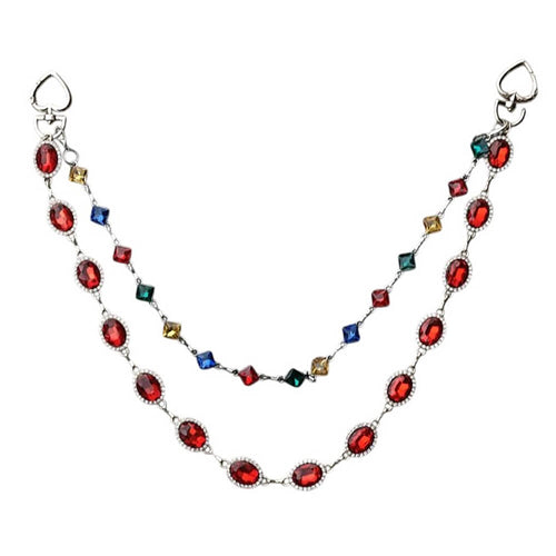 Boogzel Apparel Y2K Colorful Gem Jeans Chain