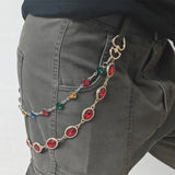 Boogzel Apparel Y2K Colorful Gem Jeans Chain, view 4